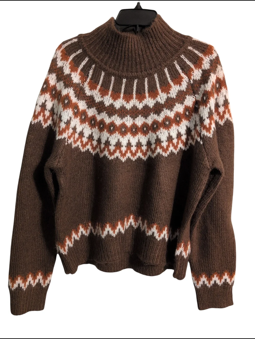 Nwt Joseph A Cappuccino Combo Fair Isle Knit Sweater Dress Travel Casual XL